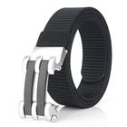 Ремень мужской нейлоновый с автоматической пряжкой, люксовый брендовый толстый брезентовый уличный тактический пояс для джинсов и штанов