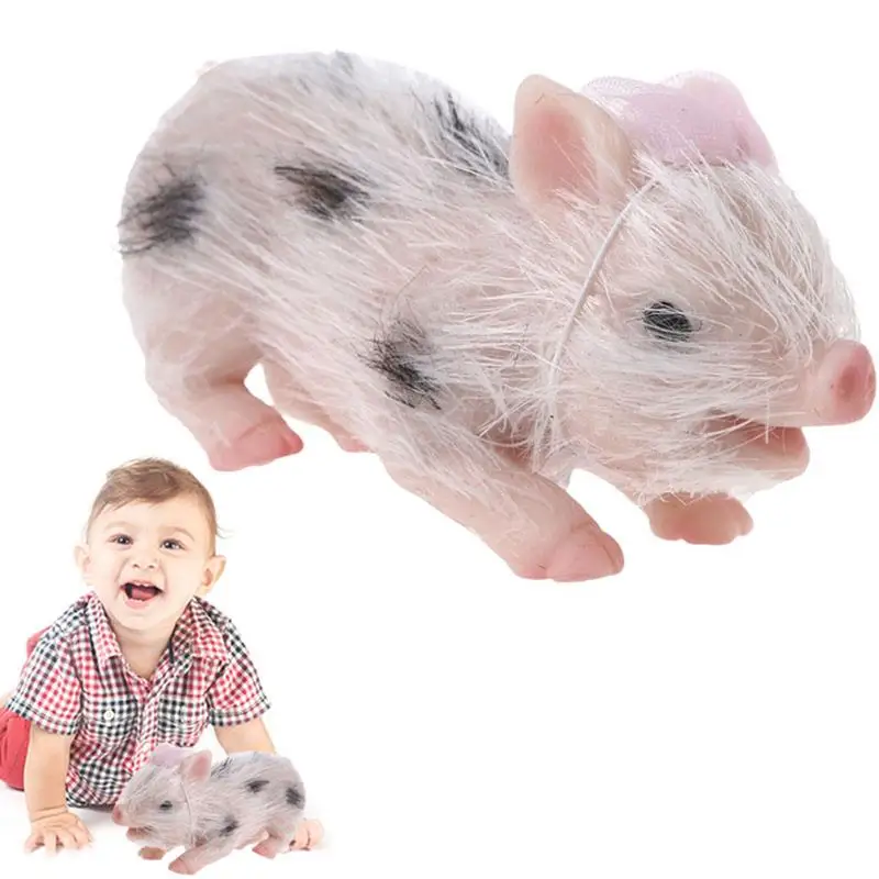 

Silicone Baby Pig 5 Inch Mini Realistic Silicone Piglet Miniature Pig Figurines Toys Realistic Baby Pigs Animals Cake Toppers