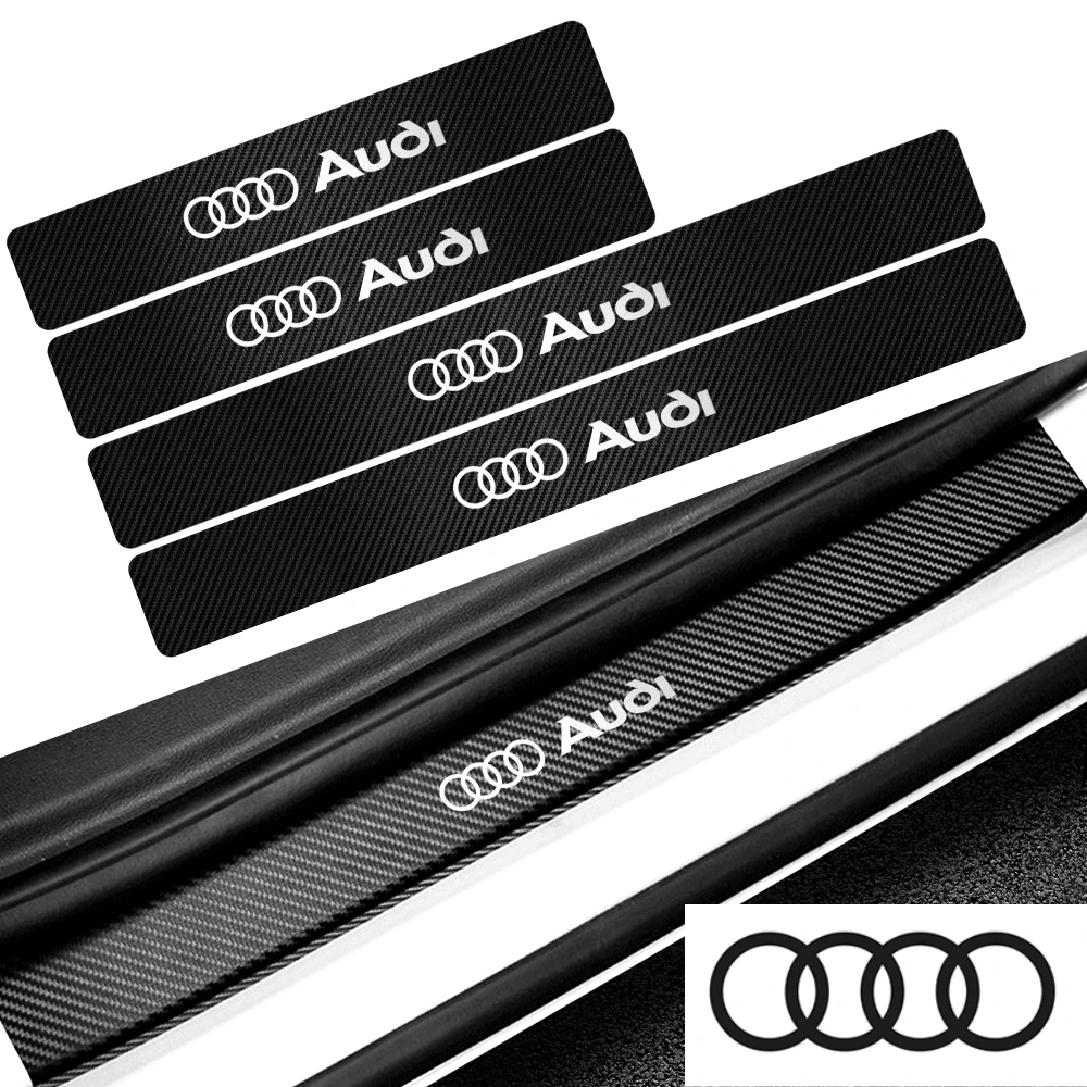 4 шт. защитные наклейки на пороги автомобиля Audi A4 A1 A3 8V A6 C7 A5 A7 A8 Q3 Q5 Q7 TT Sline Quattro