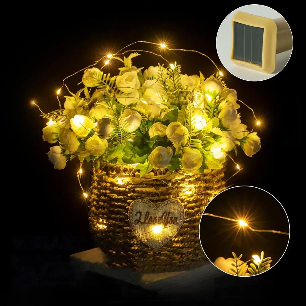 

6pcs 8led Cork Wine Bottle Stopper String Light Rechargeable Solar Fairy Lights For Outdoor Party Decoration