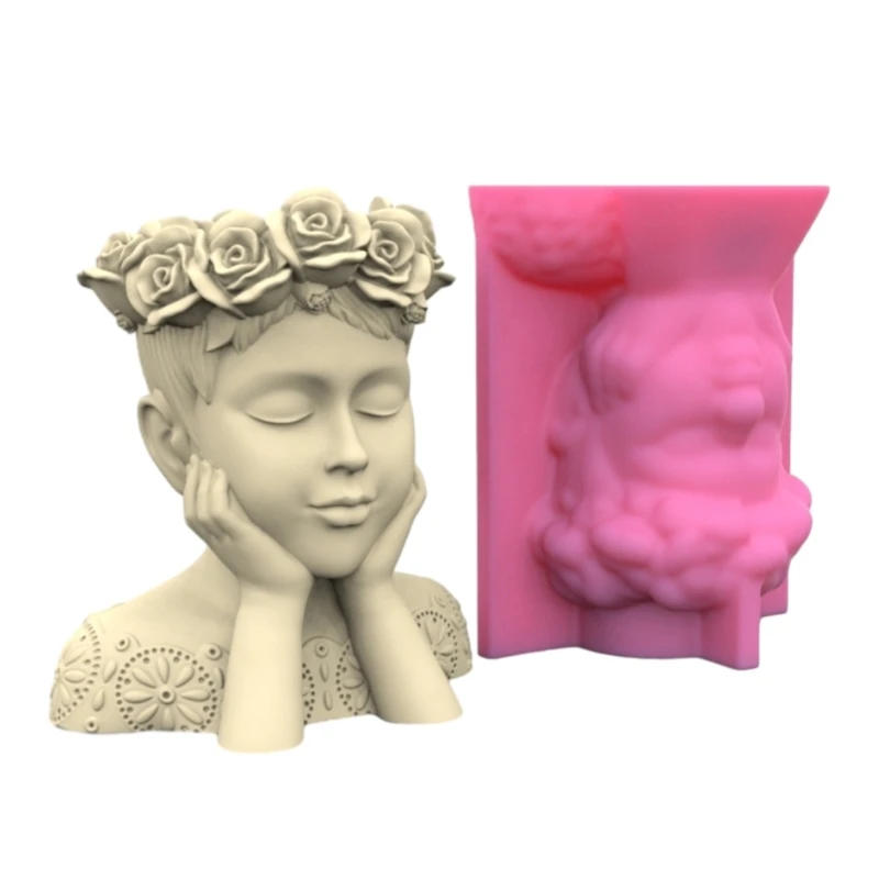 

Wreath Girls Pen Holder Flower Pot Silicone Molds Epoxy Resin Mold DIY Succulent Planter Mold for DIY Resin Decors