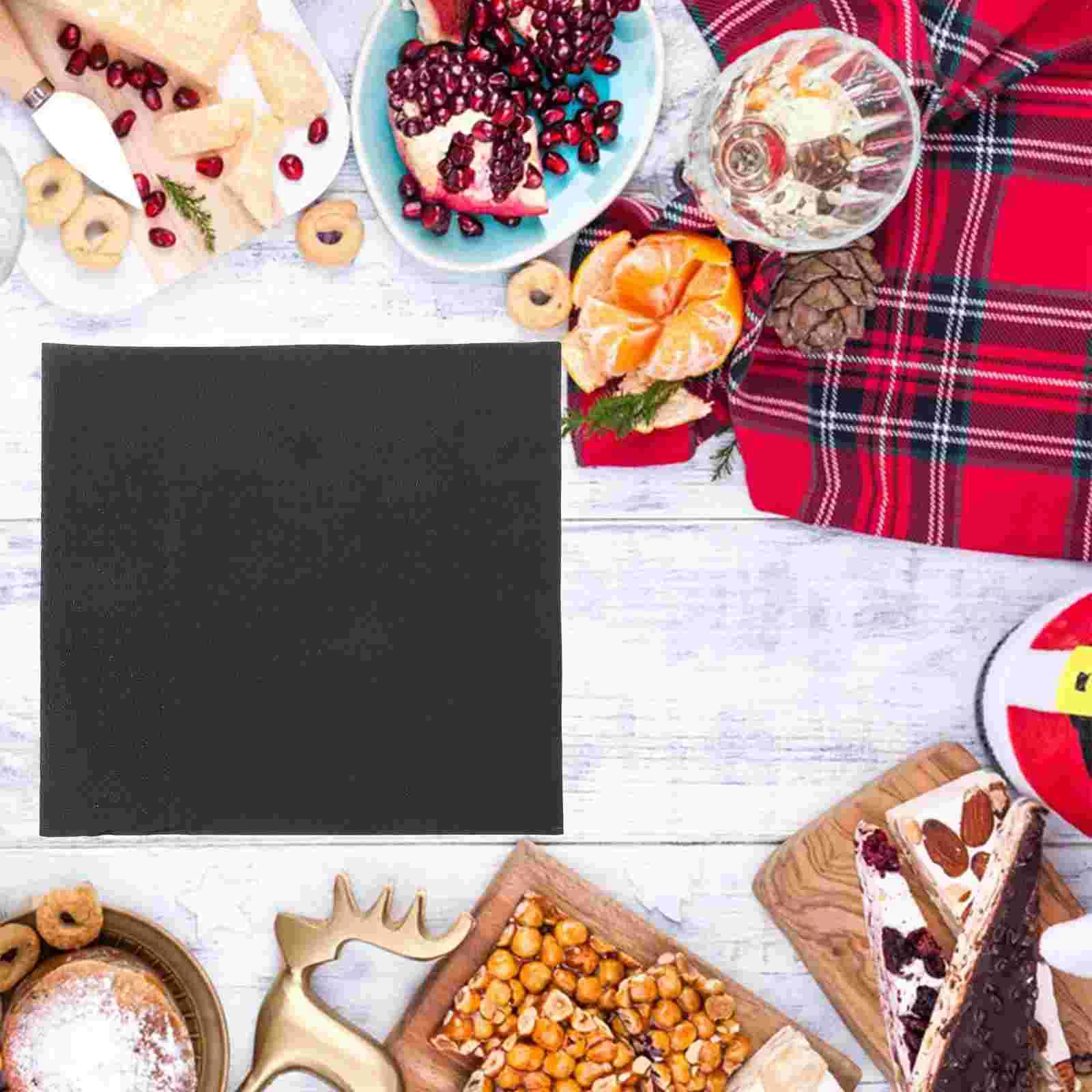 20 шт. черные салфетки для обеда 6 5x6 5 бумажные коктейльные двухслойные