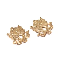 4pcs fish charmsdouble sidedgold plated brass pendantnecklace dangleearring danglejewelry necklace making 16 5x15 7mm