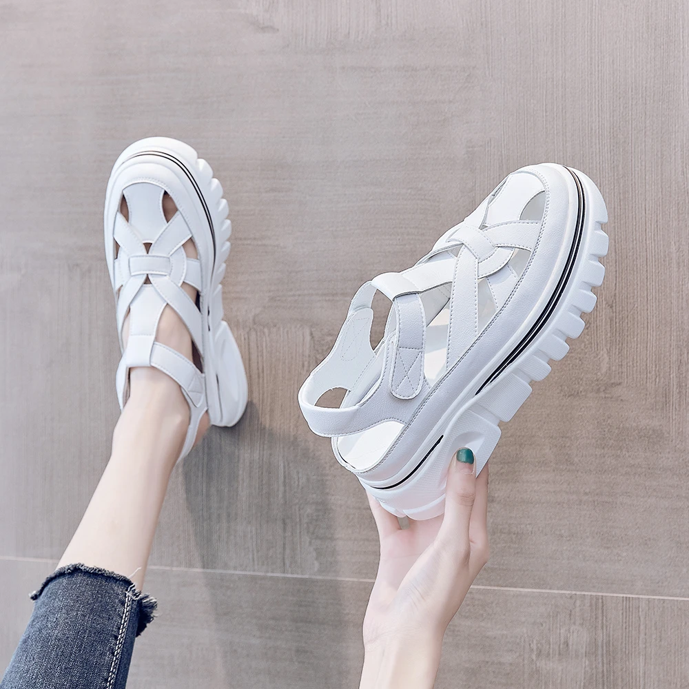 

Women's Baotou Sandals 2022 New Summer Ladies Thick-soled Platform Sandals Fashion Roman Sandals Internal Increase Shoes