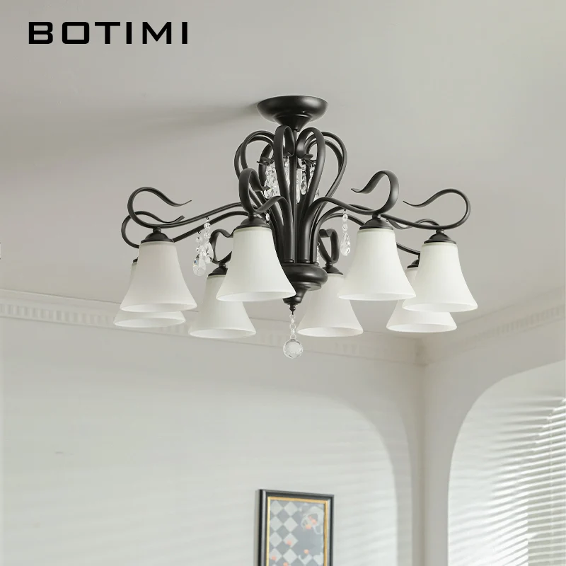 Французские Ретро Стеклянные Люстры Античный Американский Стиль Светильники