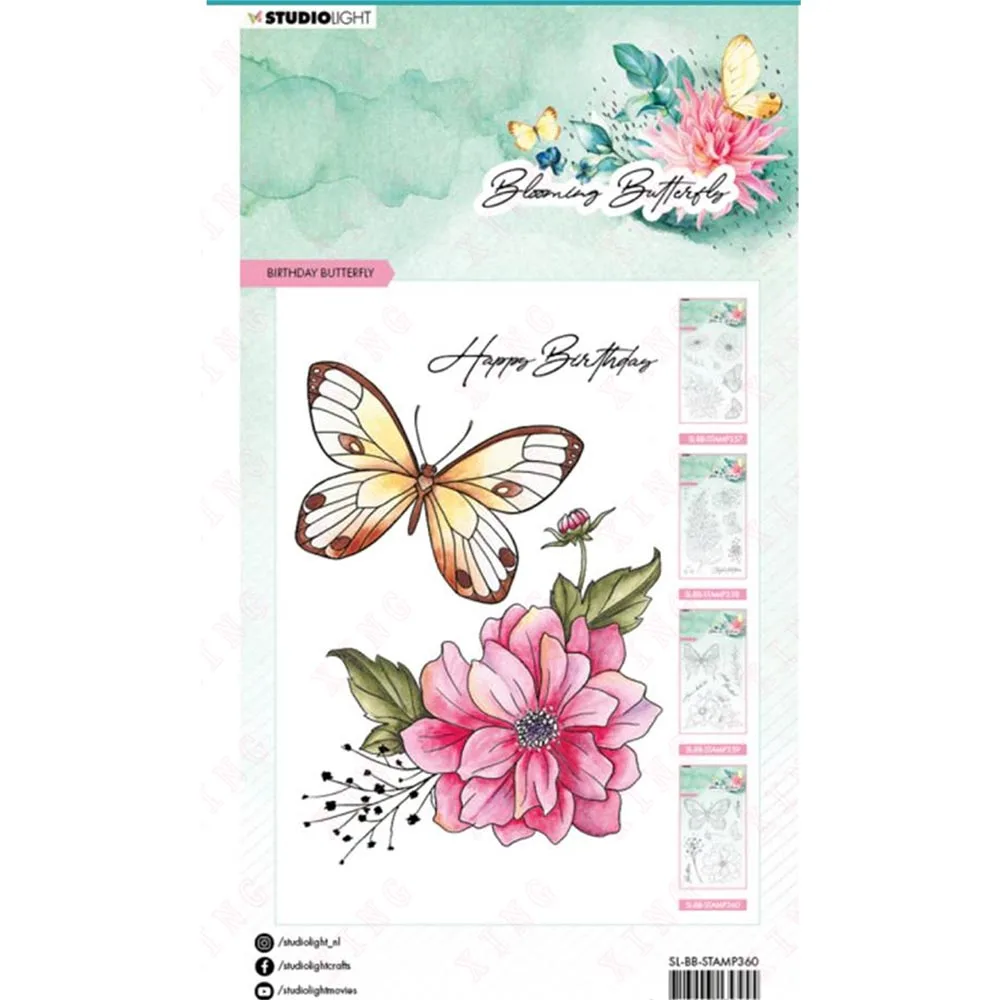 

New 2023 Scrapbook Decoration Embossing Templates Diy Handmade Craft Card Molds Arrival Birthday Butterfly Clear Silicone Stamps