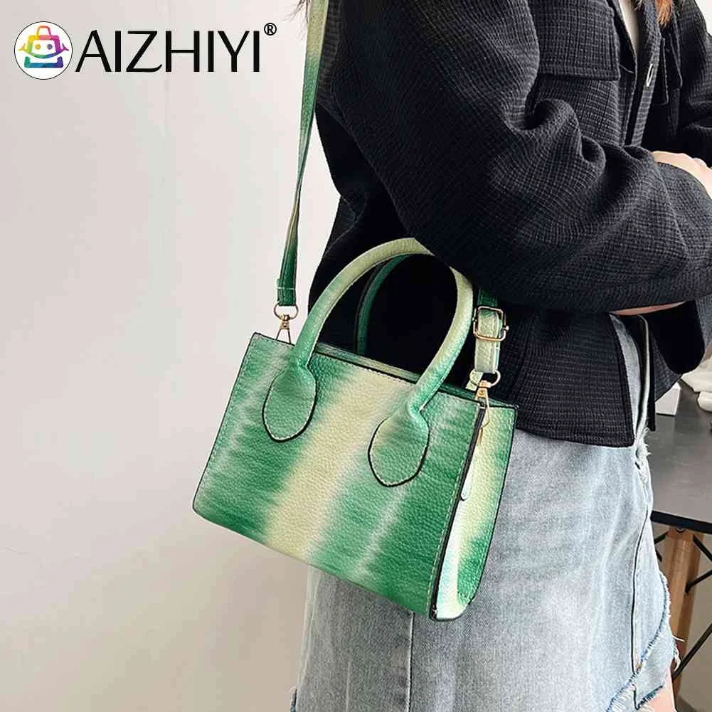 

Fashion Shoulder Bag Gradient Crossbody Bags Top-handle Shoulder Handbags Small Square PU Leather Portable Ladies Girl Purse