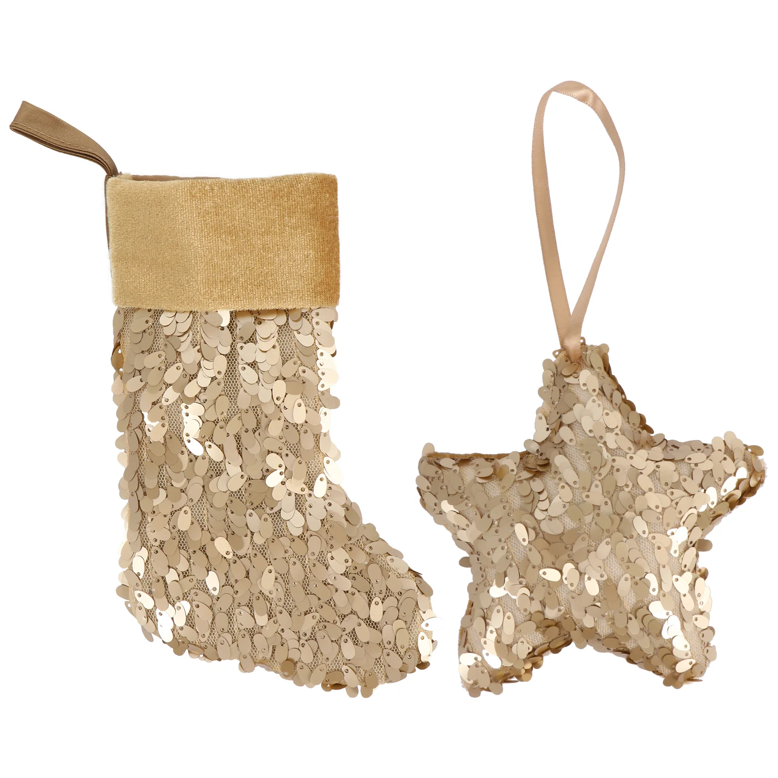 

2Pcs Chic Christmas Sock Pendants Gift Candy Surprise Bags Christmas Sock Decor