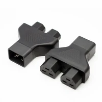 new style ac 250v iec connectors iec 320 c20 female plug to 2 way c21 connector adapter