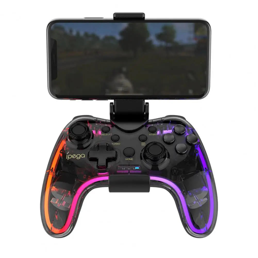 

Game Joystick 1 Set Durable Bluetooth-compatible 5.0 Long Battery Life Wireless Connection RGB Colorful Transparency Gamepad