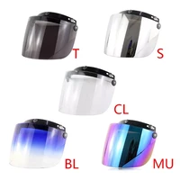 windproof 3 snap visor lens shield for motorcycle helmets flip up down open face anti glaring helmet accessories