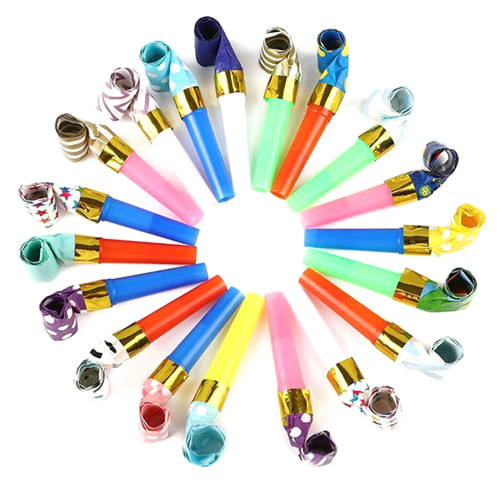 

20 шт. шумоподавляющее устройство для праздновечерние ства, праздника, случайный цвет, многоразовый веселый свисток для Хэллоуина, дня рожде...