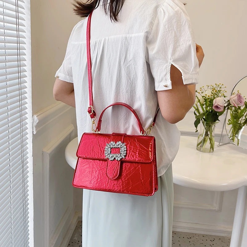 2023 New Trend Small Square Bag Fashion Female Shoulder Bags Quality PU Leather Women's Designer Handbag Vintage Crossbody Bag