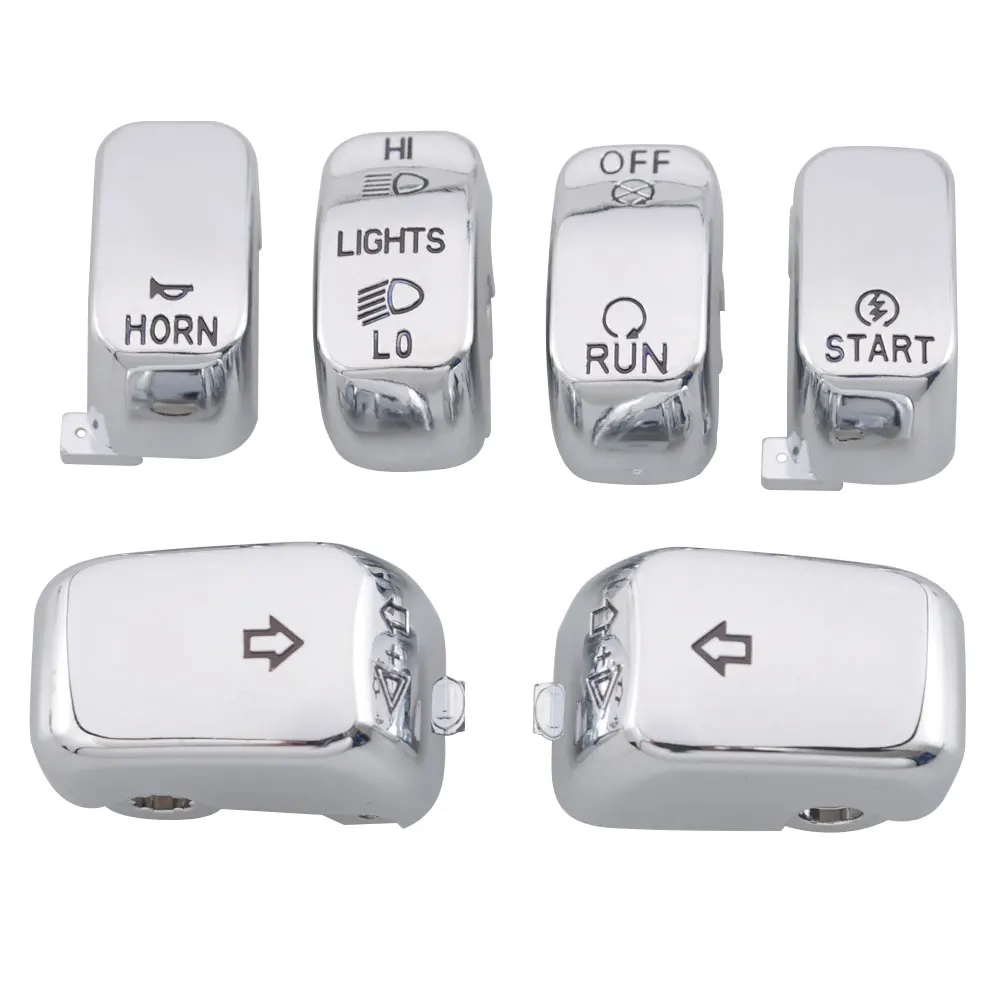 

Мотоциклетный аксессуар, колпачки для переключателя ручного управления, Набор колпачков для кнопок, хромированные, черные, для Harley Sportster 883 VRSC Softail Dyna Touring