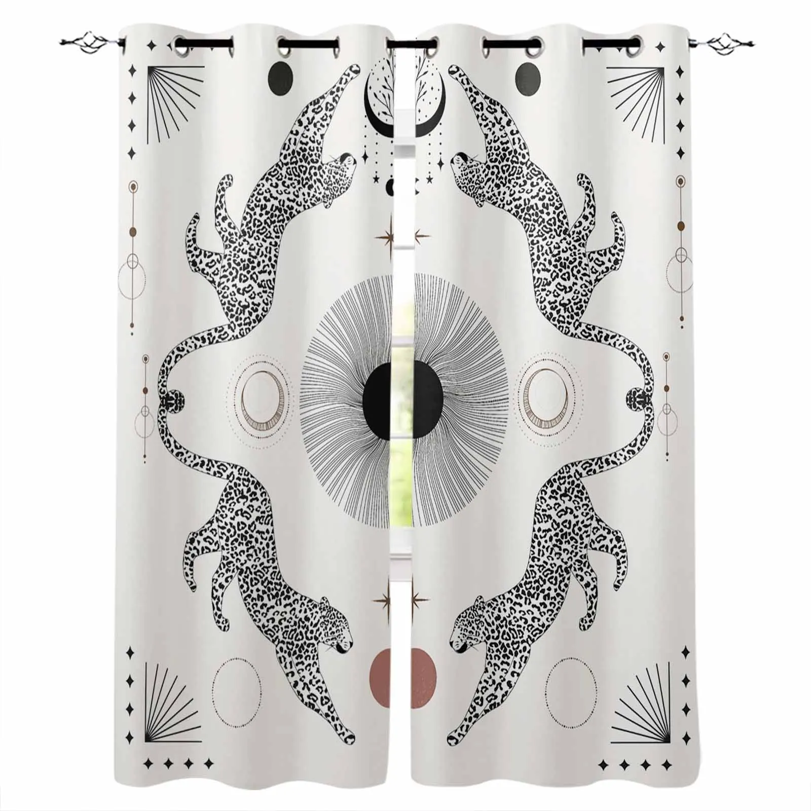 Леопардовые абстрактные солнцезащитные шторы для гостиной кухни занавески