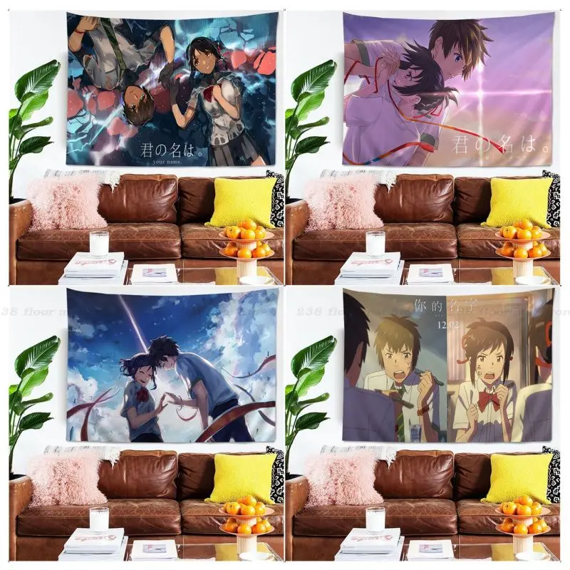 

Your Name Tapestry Anime Tapestry Hanging Tarot Hippie Wall Rugs Dorm Wall Hanging Sheets