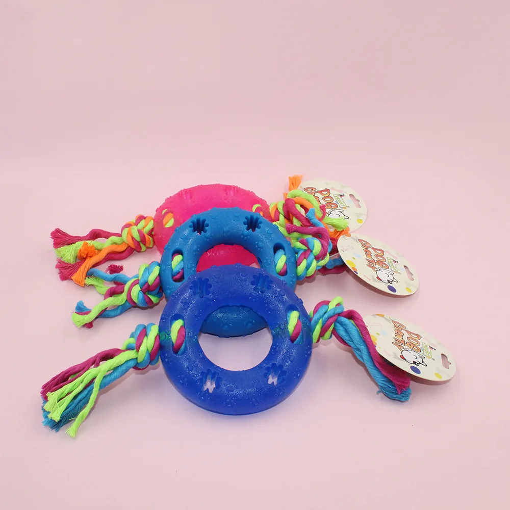 

Doughnuts Molars Chewing Cotton Rope Toys Woven Cotton Rope Chewing Dogs Toys Pet Molars