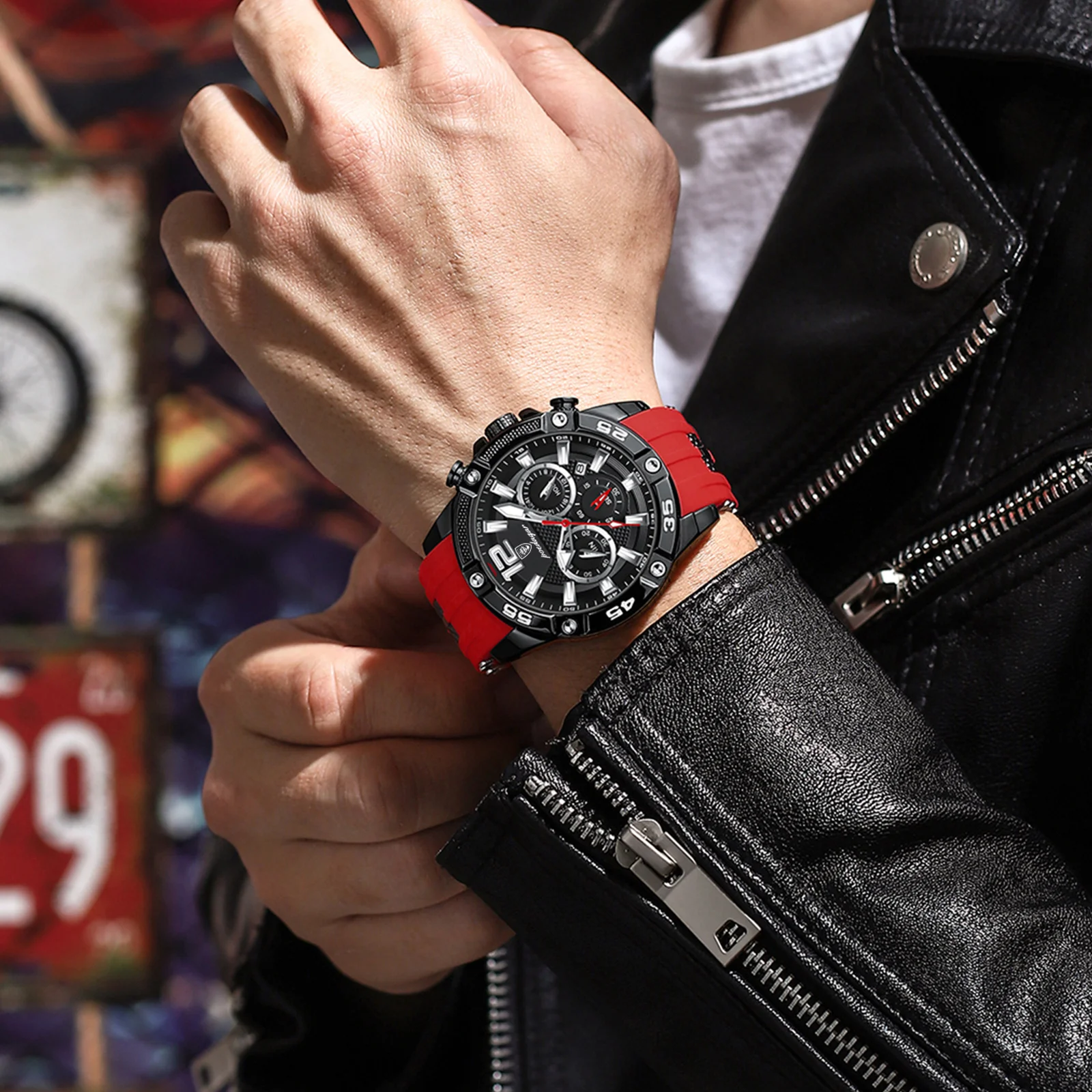 Casual Men Watch Luxury Waterproof Luminous Chronograph Date Man Wristwatch Military Quartz Men’s Watches High Quality 5