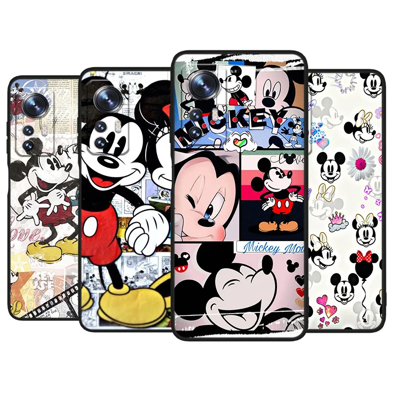 

Disney Mickey Minnie Mouse For Xiaomi Mi 12 11 10 11T 10T 9T 9 8 Note 10 Ultra Pro Lite TPU Soft Silicone Black Phone Case