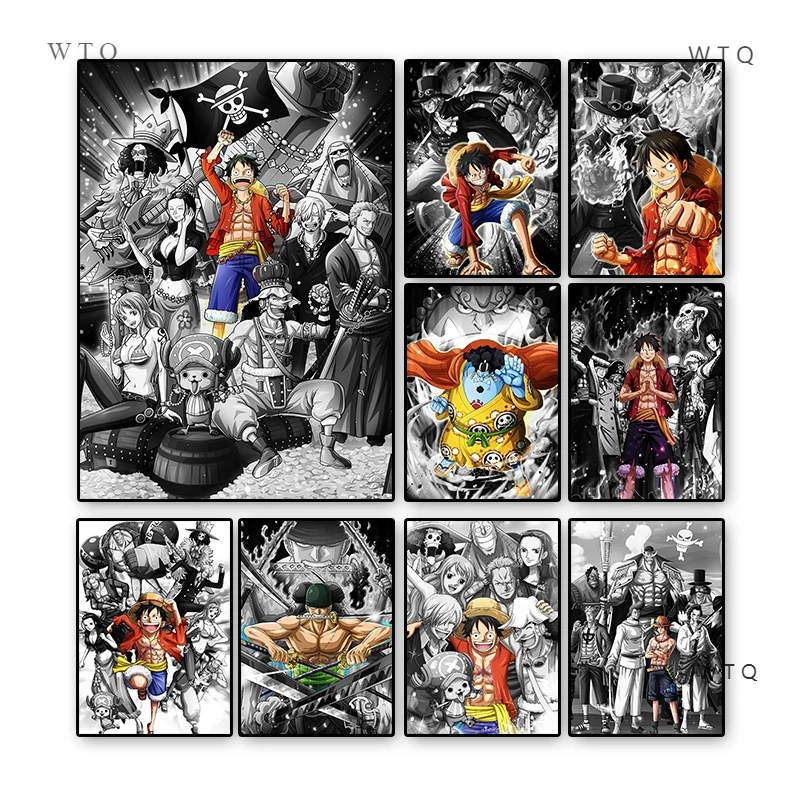 

Wall Art Japanese Anime One Piece Luffy Zoro Posters Ink Canvas Painting Print Mural Picture Boys Room Home Decoration Cuadros