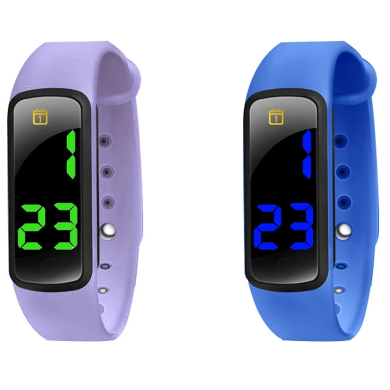 

2X Potty Training Watch - Water Resistant Baby Reminder Timer Urinal Trainer -LED Display, 9 Loop Songs - Blue & Purple