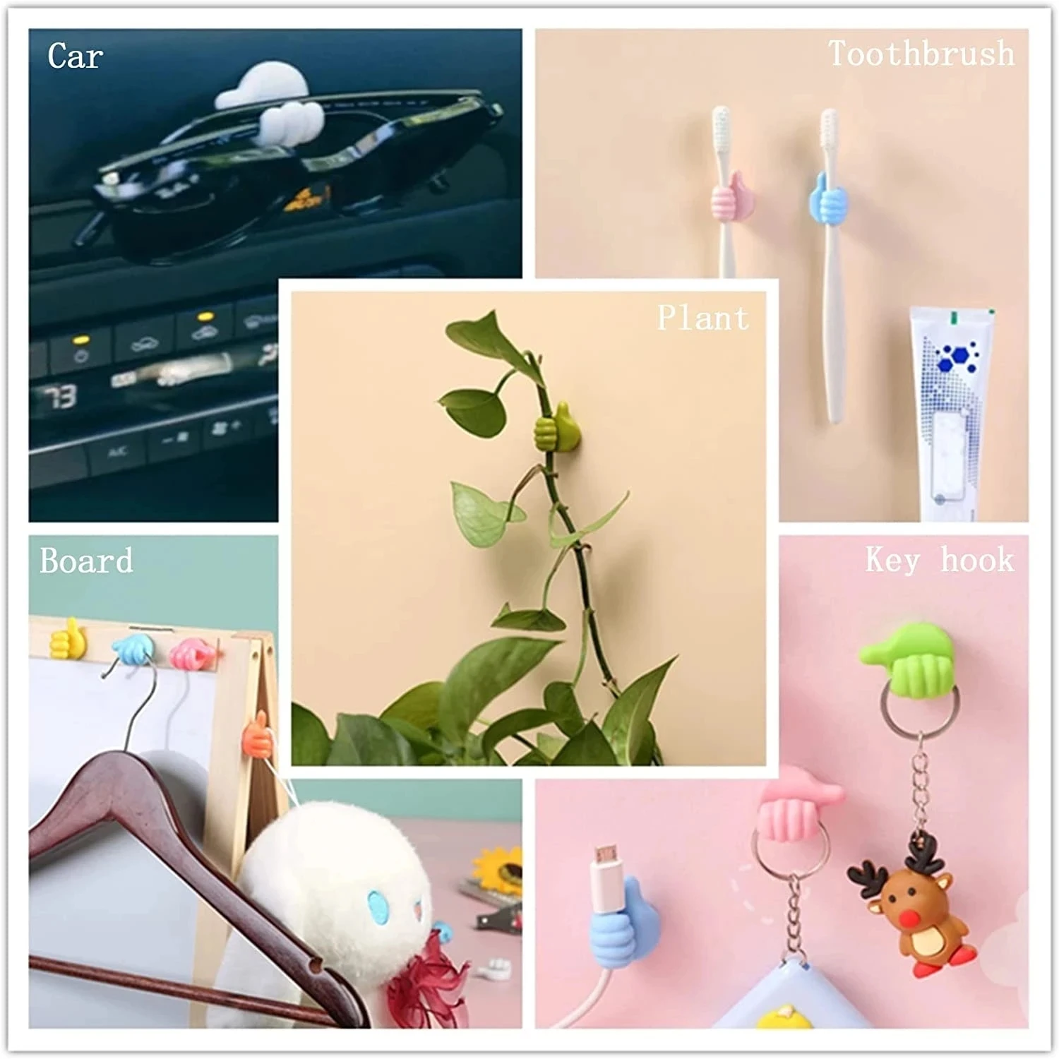 Hand-shaped Rubber Holder Glasses Cable Power Cord Charging Line Self Adhesive Mini Hook Car Storag Organizer Gadget Decorations images - 6