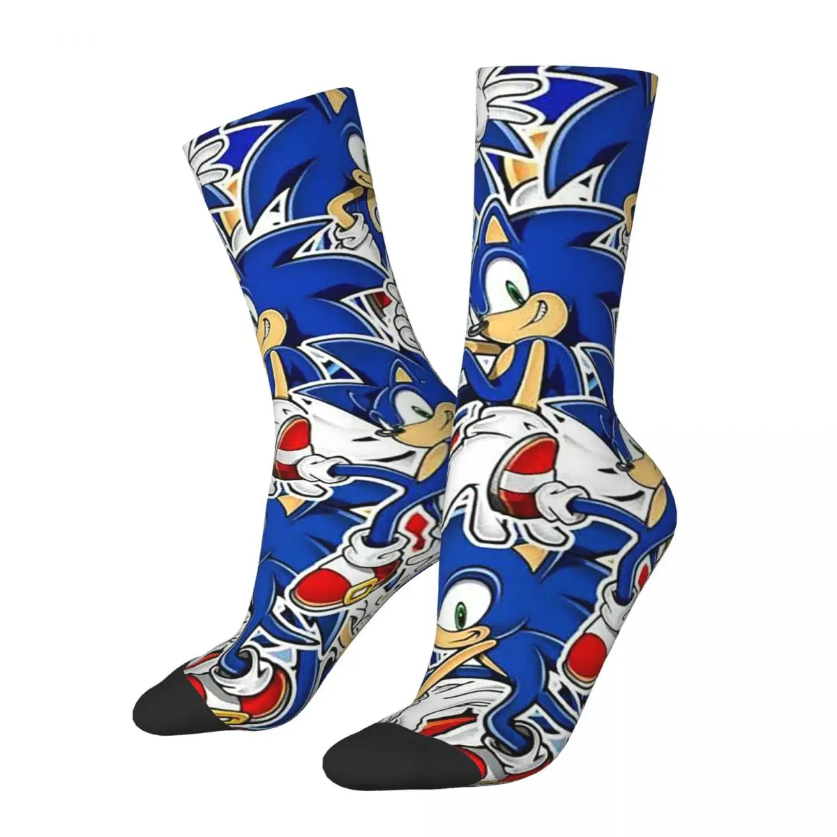 

New Men's Socks Casual Blue Hedgehog Anime Plaid Sock Sport Women's Socks Spring Summer Autumn Winter