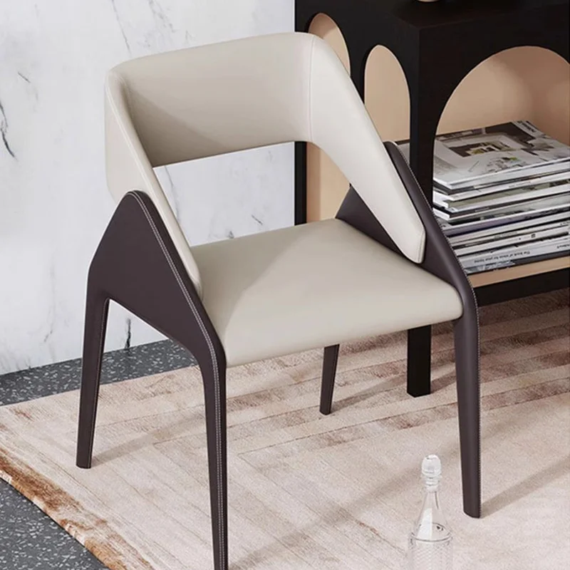 

Portable Modern Dining Chairs Design Back Floor Individual Armchair Leather Living Room Sedie Cucina Kitchen Furniture MQ50CY