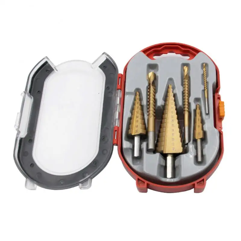 

6Pcs Step Drill Bit Saw Drill Bit Set Titanium Milling Cutter 4-12 4-20 4-32mm 3 6 8mm For Woodworking Metal Core Hole Opener