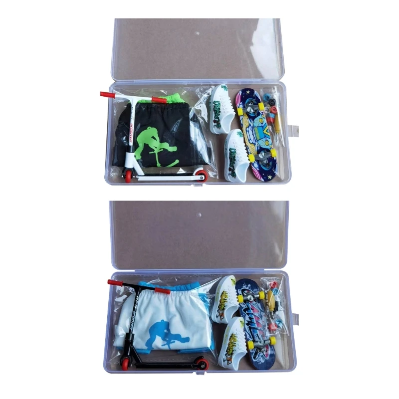 

Finger Scooter Toy Finger Board with T-Shirt Pants Shoes and Tool Party Favor 1560