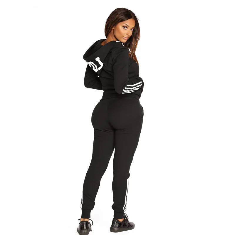 2023 Spring Women's Sports Suit Hooded Zipper Sweatshirt Suit Women's 2-piece Set Printed Hoodie + Pants Tracksuit
