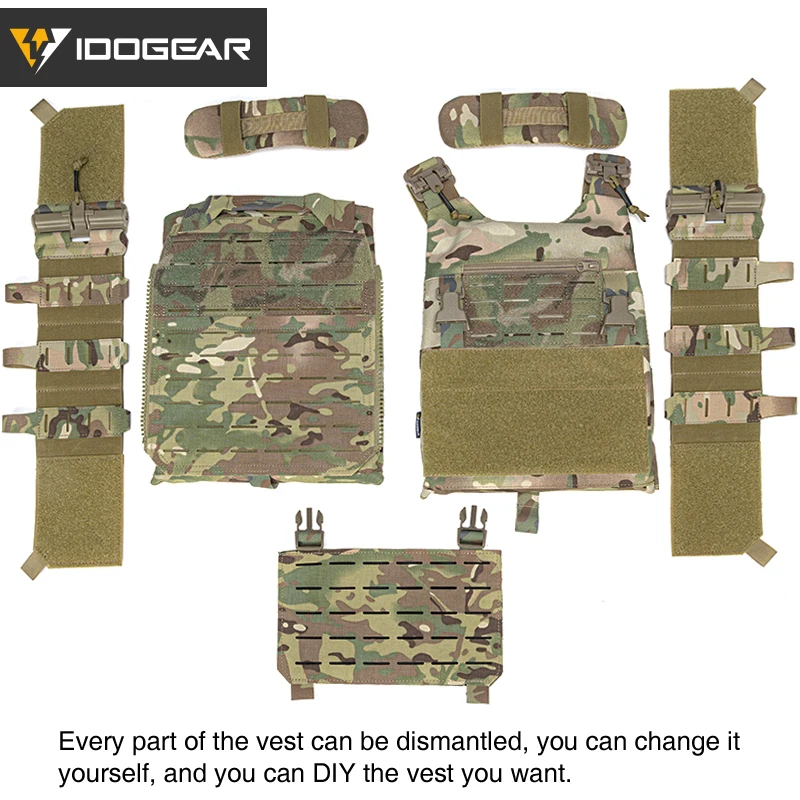 Idogear Tactical Chestrig Lsr Vest Plate Carrier Quick Release Laser Cut 500d Military Gear Airsoft |