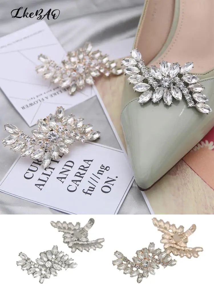 

1PCS Rhinestones Crystal Shoe Clips Shiny Decorative Clips High Heel Charm Buckle Shoes Decoration For Wedding Bride Shoes