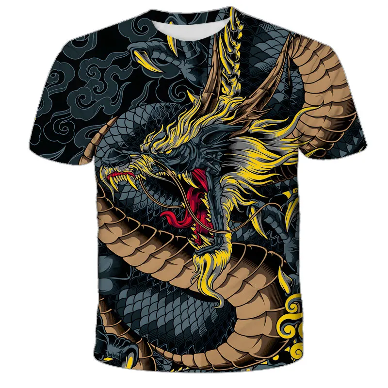 Fashion Dragon 3D Print Kids Boys T-shirts Cartoon Clothes Animal Dinosaur t shirt Gift For Children Boy Girl T-shirt 3-14 Years