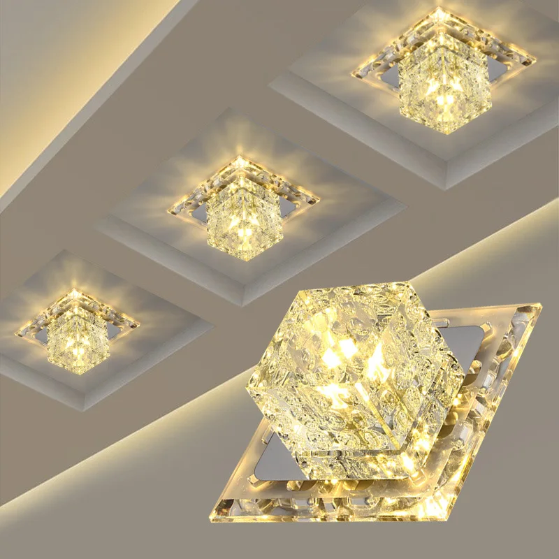 

Modern LED crystal chandelier bedroom living room kitchen corridor entrance diamond interior Chandelier