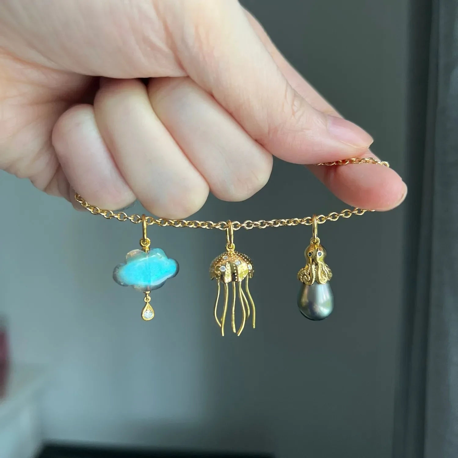 Ожерелье из 18-каратного золота в виде осьминога женское уникальное украшение