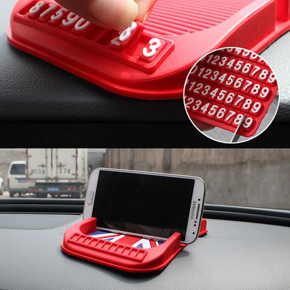 

1 Piece Dual Card Digital Anti-Slip Mat Large Car with Number Parking Sign with Card Slot Navigation Mat