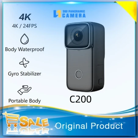 SJCAM C200 4k Противоударная водонепроницаемая Спортивная камера 360 носимый мотоцикл езды Вождение рекордер vlog Ночная фотография