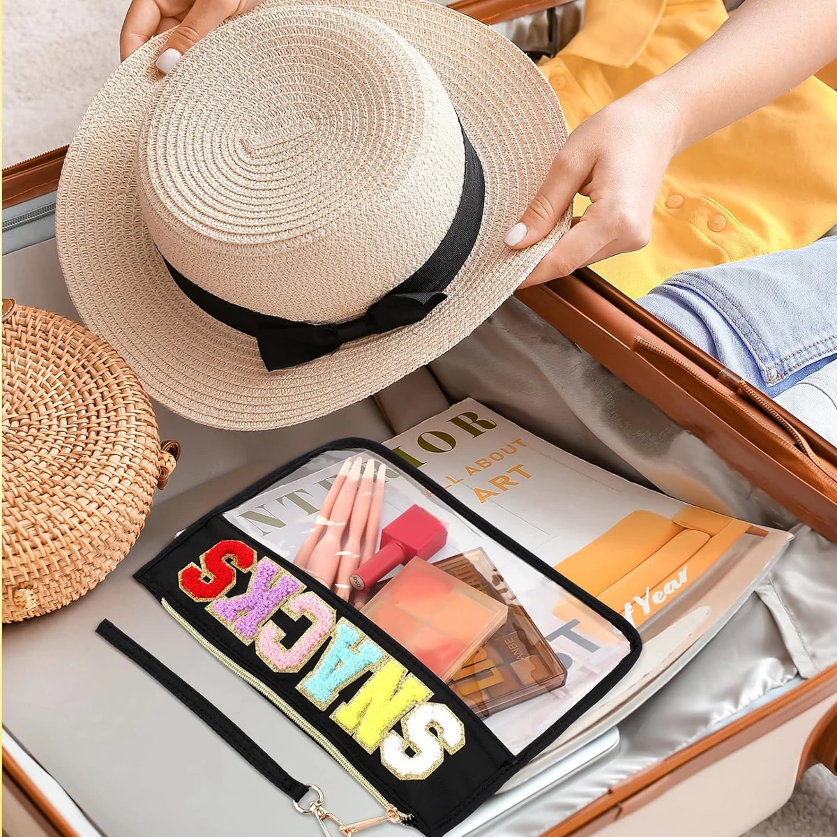 YANZAI Прозрачная Косметичка Для Женщин Модный Нейлоновый Чехол Макияжа Из ПВХ В