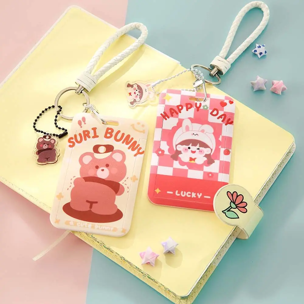 

Fashion Lanyard Bus Tag Business Badge Case Cartoon Card Holder Keychain Card Cover