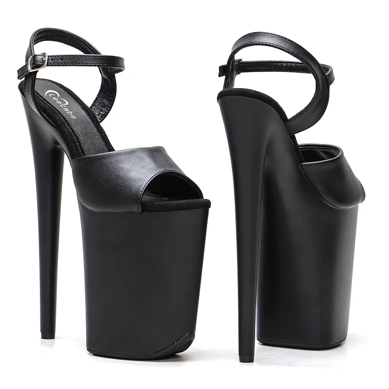 Leecabe 23CM/9inches Matte PU upper Platform Sexy  High Heels Sandals Pole Dance shoes
