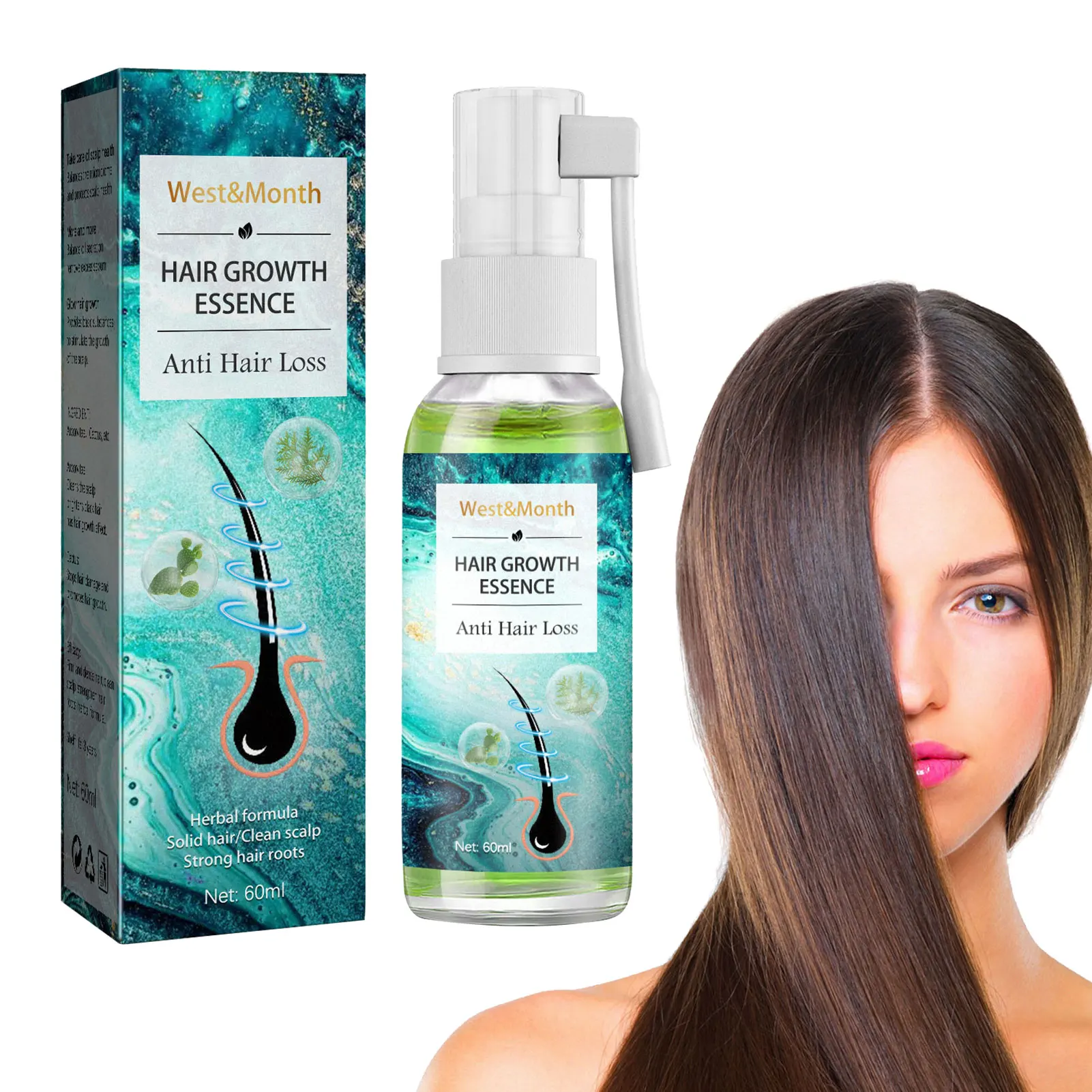 

Спрей для роста волос, средство против выпадения волос с эфирными маслами, предотвращение истончения и восстановления сухих ворсинок