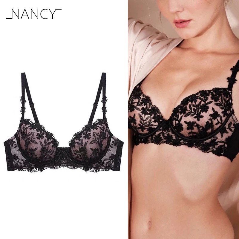 

Женский кружевной бюстгальтер на косточках, с французской вышивкой