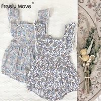 freely move baby girls romper summer lace ruffles strap jumpsuit for princess girl costumes children outfits overalls