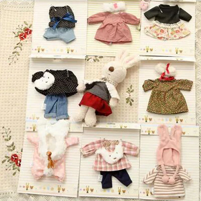 

1set Clothing Accessories for 30cm Yellow Duck Alpaca Pig Rabbit Plush Animal Doll Clothes Hair Band For Kids Girls Gifts