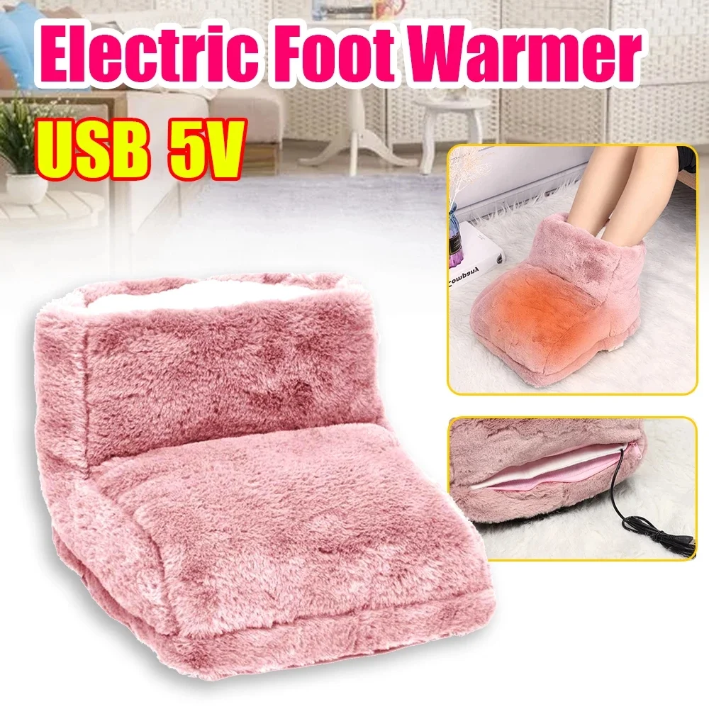 

USB Electric Heater Foot Warmer Warm Foot Cover Feet Heating Pads Charging Power Saving Feet Warmer for Home Office Heat Pad