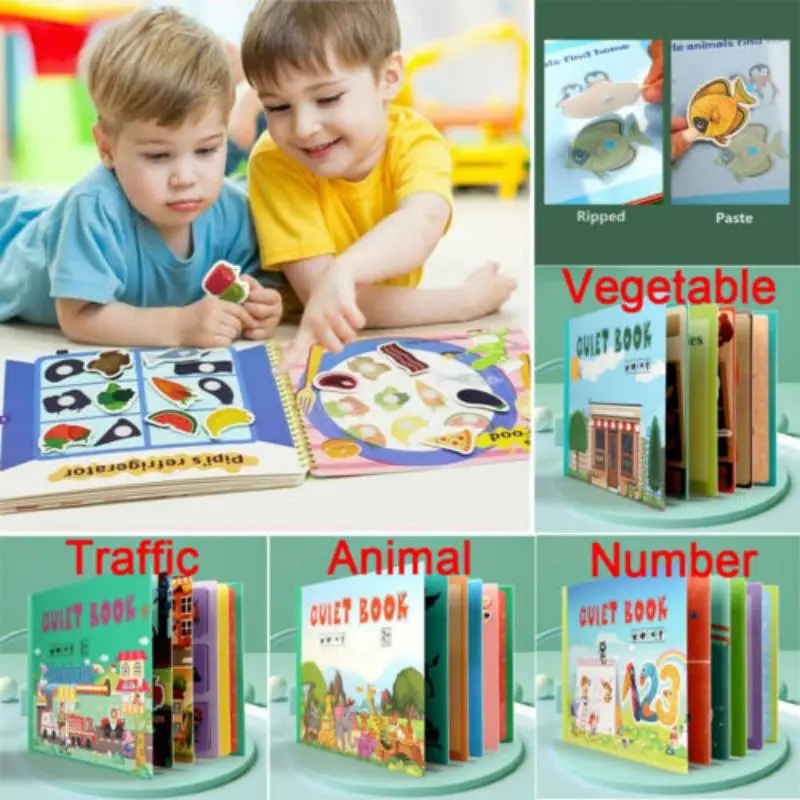 

Книга Монтессори для малышей, занятая книга для детей, сенсорное обучение, Дошкольное обучение, тихая книга для детей, мальчиков и девочек