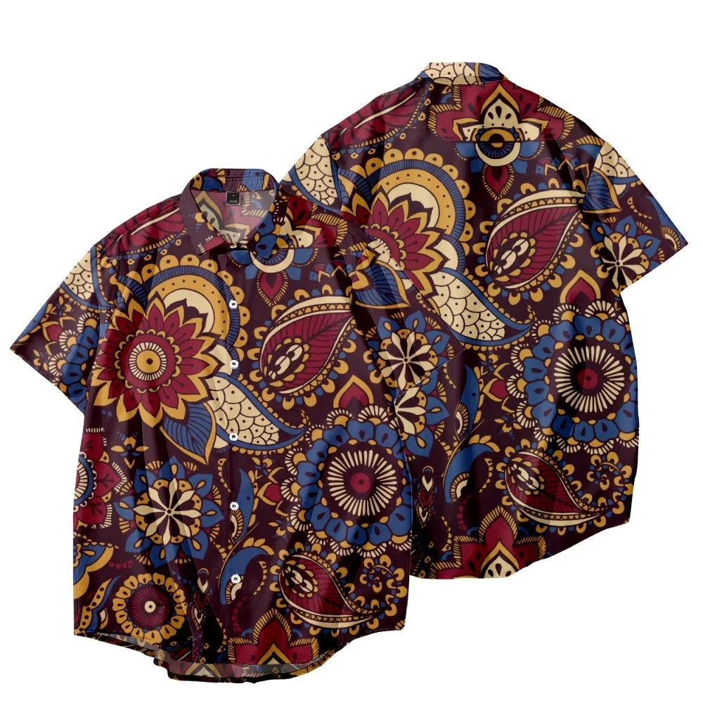 

New Paisley Style Cute Fashion Short Sleeve Shirt Casual Kawaii Unisex Clothing