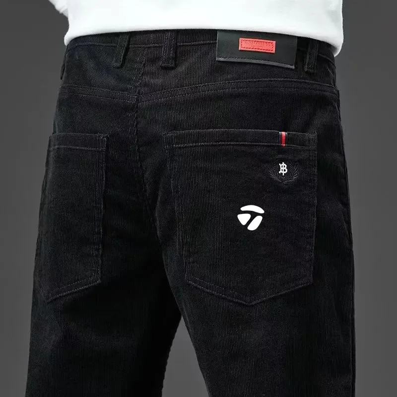 

Men's Golf Suit Winter Corduroy Pants Men's Golf High Elastic Loose Casual Pants Men's 2023 Golf Suit Men's Straight Leg Pants