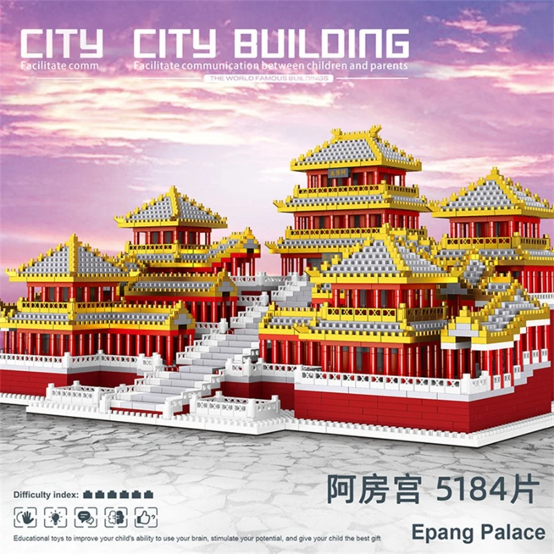

5184pcs LEZI Mini Block Chinese Style Architecture Castle Great Wall Model Building Brick Children's Education Toys for Kid Gift
